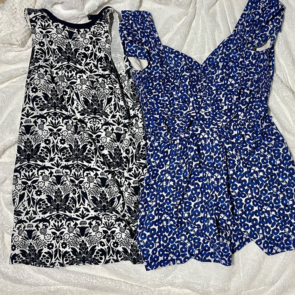 Blue Printed Dress and Romper BUNDLE